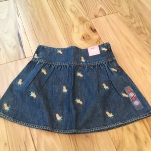 NWT Gymboree Pineapple Denim Skirt